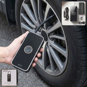 Portable Electric Car Tyre Air Pump – Rechargeable Wireless Inflator (1 Set)
