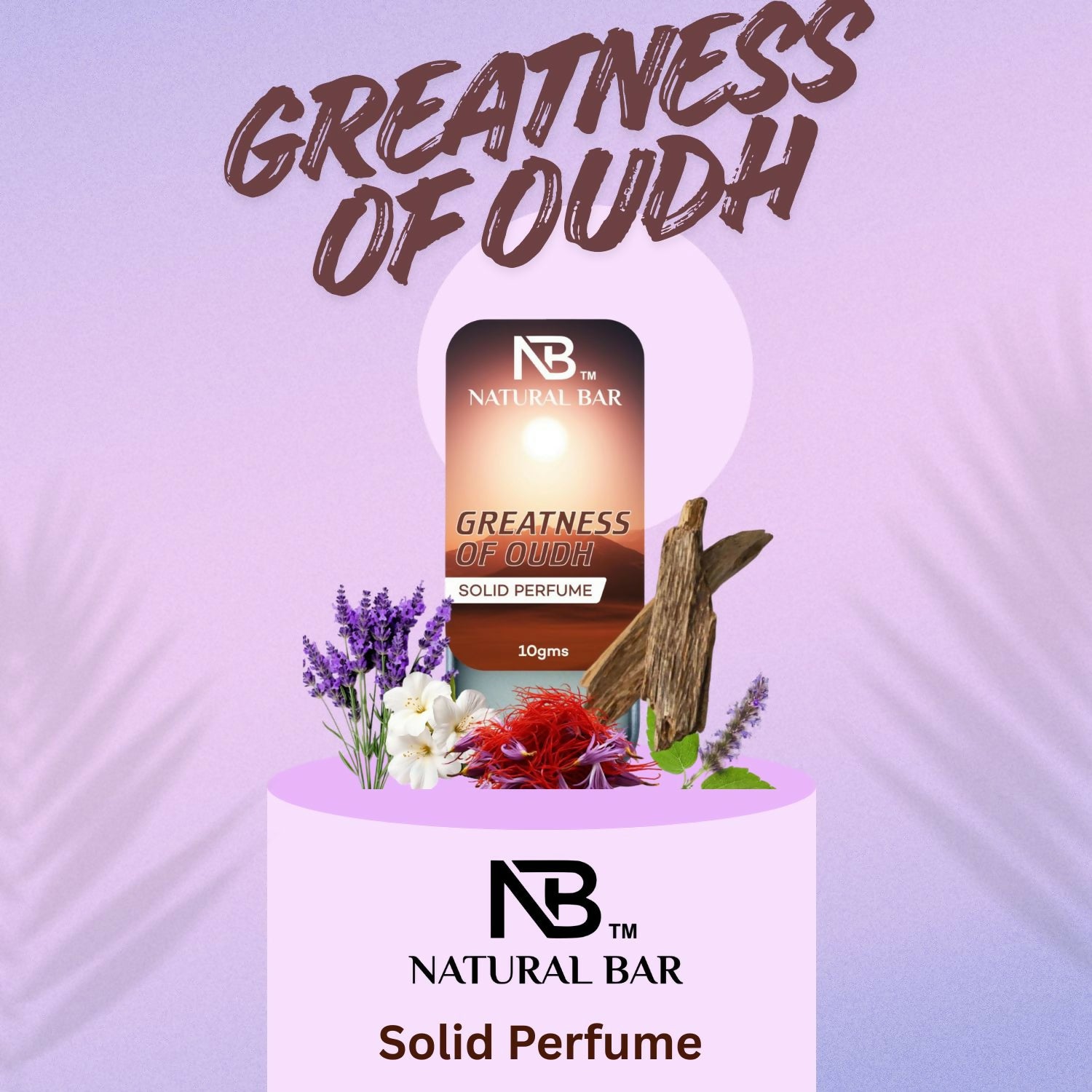 Greatness Of Oud Solid Perfume, Alcohol Free Long Lasting Fragrance for Male and Female (10gms)