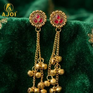 Antique Gold Floral Stud Earrings