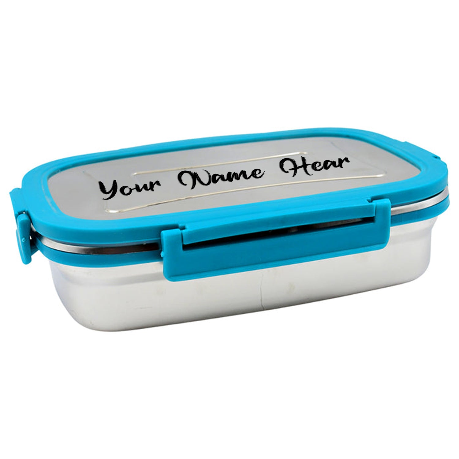 Customized Stainless Steel Lunch Box with 2 Compartments & Spoon