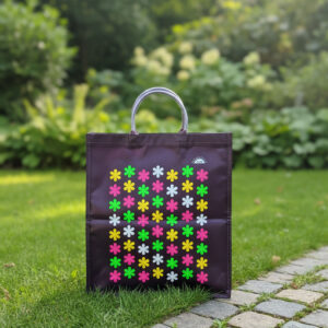Colorful Floral Reusable Shopping Bags – Durable Multi-Color Printed Tote Bags
