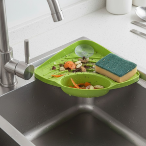 Corner Sink Strainer For Draining Kitchen Waste In Sinks And Wash Basins.
