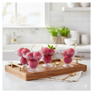 Crystal Plastic Ice-Cream Bowl Set – Serving Bowls (6 Pc)