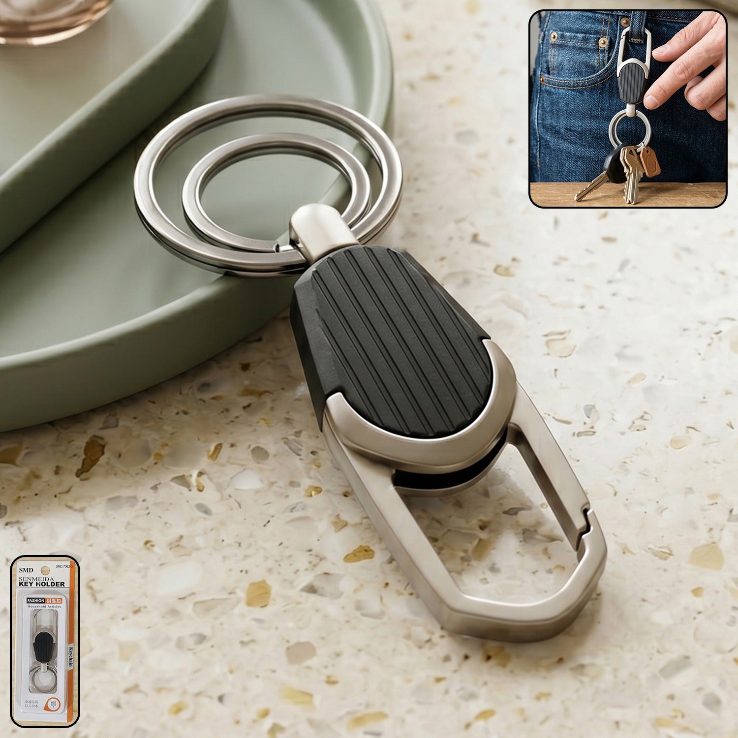 Premium Metal Key Holder Keychain 1 Pc