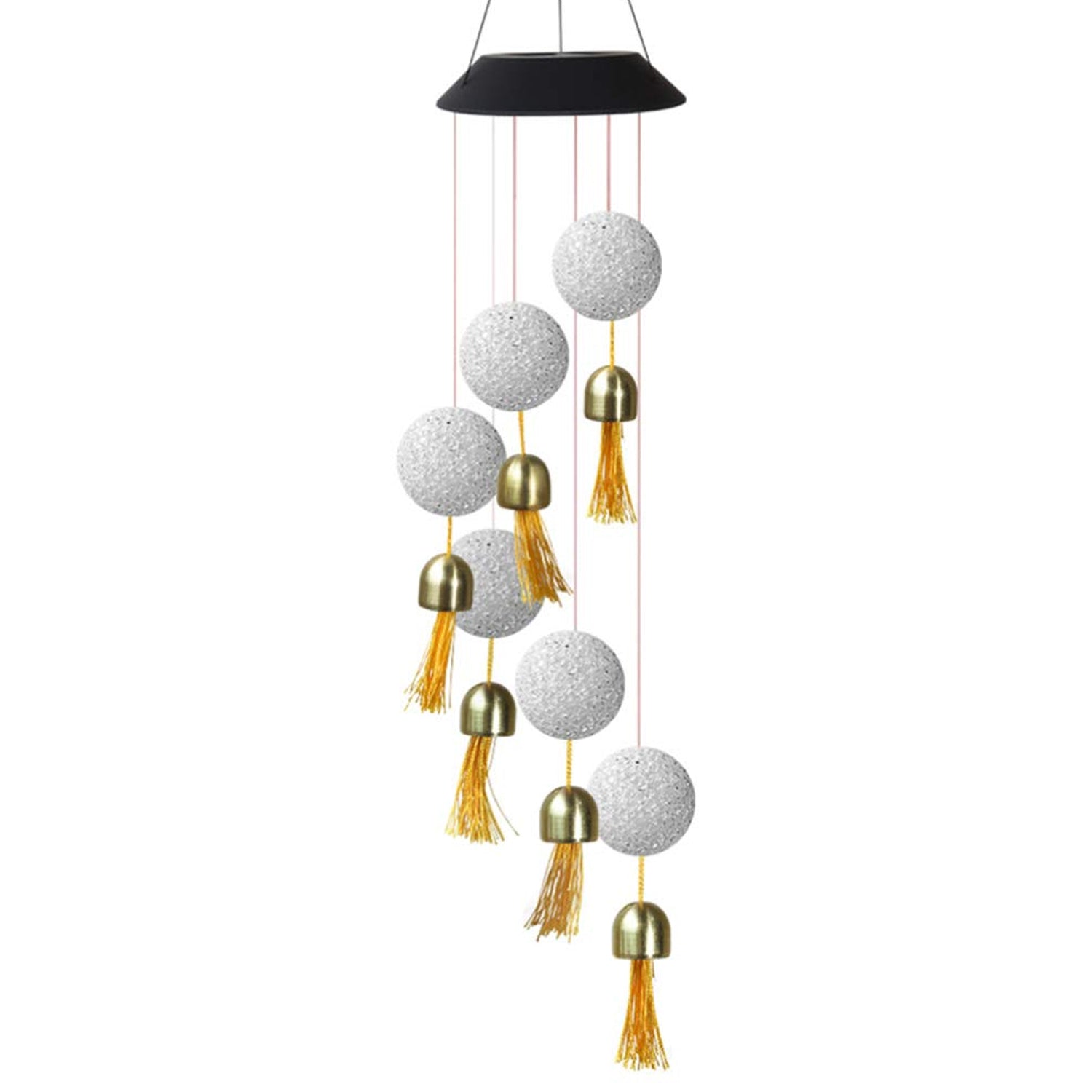 Solar Crystal Ball Wind Chime, Color Changing Solar Powered LED Hanging Wind Chime