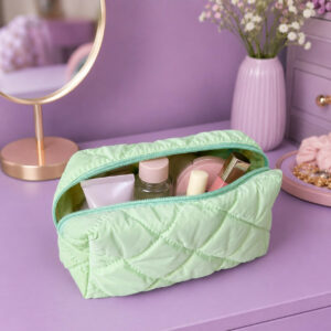 Quilted Multipurpose Cosmetic Pouch for Women Random Color (Random Color 1 PC)