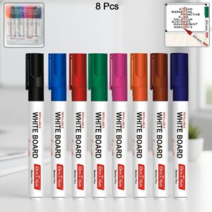 Officemate Refillable Whiteboard Marker Pen Set – 8 Vibrant Colours