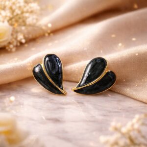 Elegant Leaf Design Stud Earrings for Women – Premium Gloss Finish Fashion Jewelry