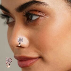 Non-Pierced CZ Nath Set (Clip-On): Gold, Silver, Rose Gold Combo Pack of 2