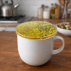 Golden Glitter Liquid Coaster Heat Resistant Cup Mat Decorative
