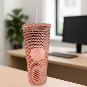 Customize Studded Cup Tumbler Straw Lid - Plastic Double Walled Cold Cup iced Coffee