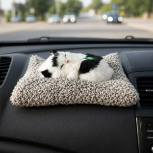 Sleeping Cat Plush Toy for Car Dashboard & Kids Room Decoration