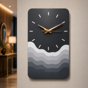 Modern Minimalist Wave Wall Clock | Silent Decorative Wall Clock for Living Room, Bedroom & Office