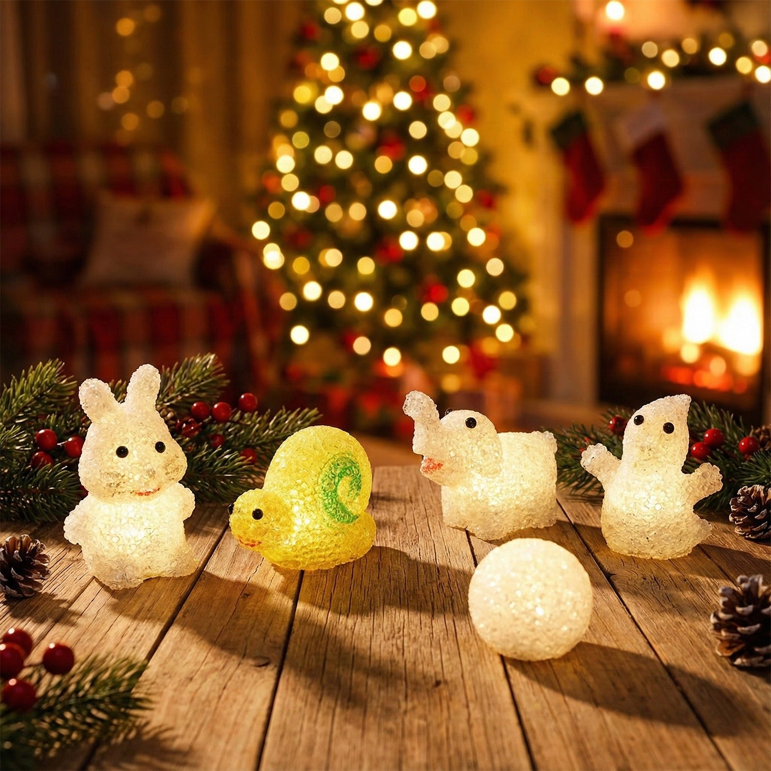 Decorative Multi Shape LED Night Lamp Set Cute Animal Design (6 Pc)