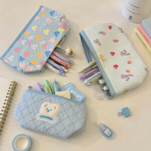 Blue Multipurpose Makeup & Stationery Organizer Pouch (Design may vary 1 PC)