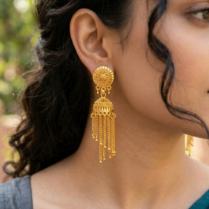 Stylish Gold Plated Jhumki Earrings for Women & Girls