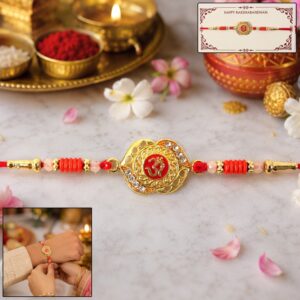 OM Antique Floral Designer Rakhi