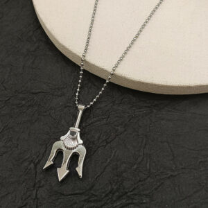 Designer Trishul Chain Pendant for Men Stylish Religious Symbol Necklace