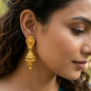 Ethnic Gold Plated Double Jhumki Earrings Traditional Fashion Jewelry