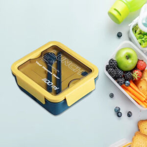 Customized Lunch Box 2 Compartment Containers with Spoon and Fork Leak Proof Tiffin Box