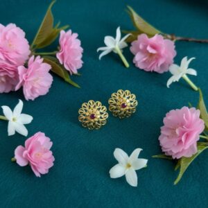 Stylish Gold Finish Traditional Jhumka | Festive Wear Earrings