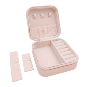 Premium Velvet Travel Jewelry Organizer Box (Blush Pink)
