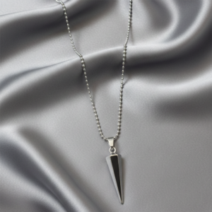Sharp Edge Black Inlay Spike Pendant Necklace for Men