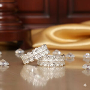 Silver Plated Scalloped Lace Adjustable Toe Ring Bichiya for Women and girls