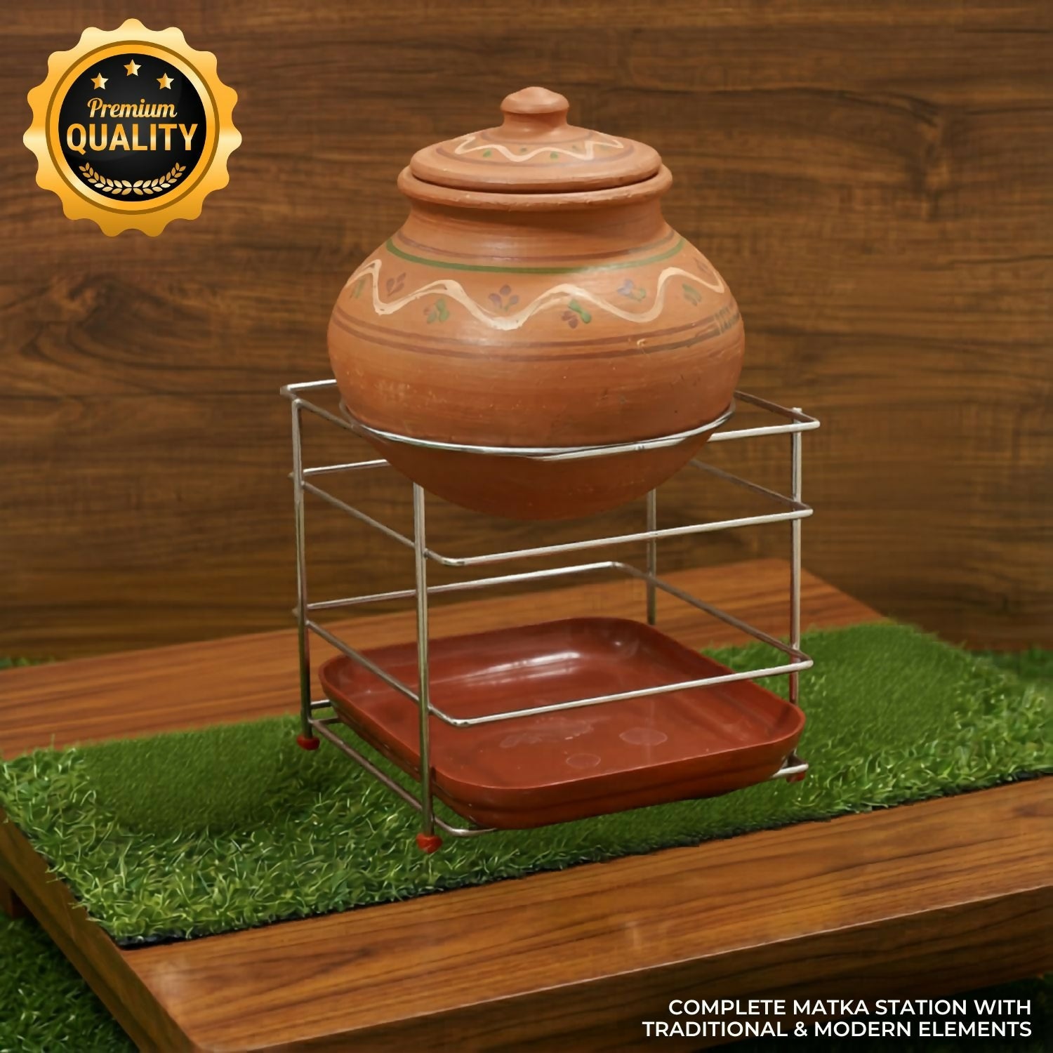 Stainless steel Matka stand with tray