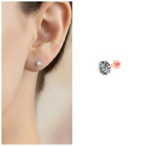 Rose Gold Flat Back AD Labret Stud earing for women and girls