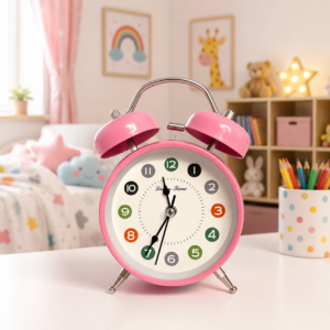 Twin Bell Alarm Clock for Kids Room & Study Table Decor (Random Color 1 PC)