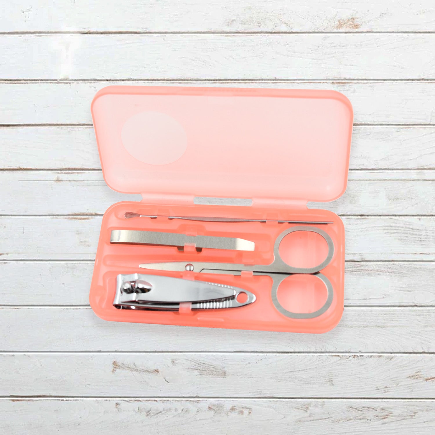 Mini Nail Clipper Set With Plastic Storage Case, (4 Pc Set)