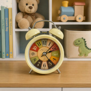 Vintage Twin Bell Analog Alarm Clock for Home & Kids Room Decor (Random Color 1 PC)
