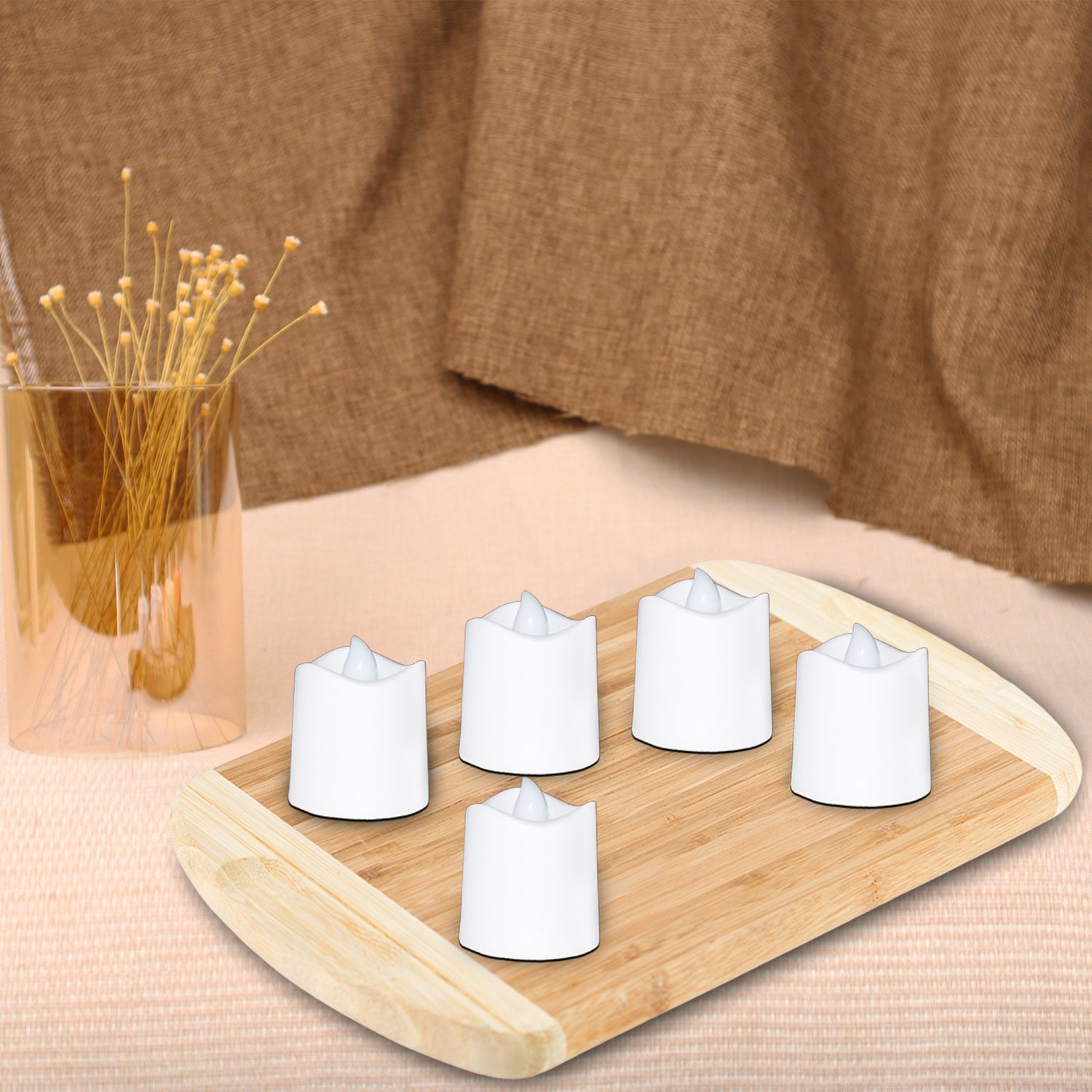 Festival Decorative - LED Tealight Candles, Diwali (White, 24 Pcs)