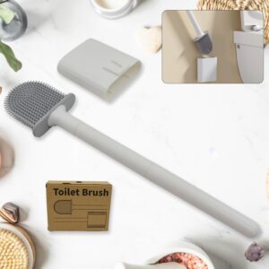 Portable Silicone Toilet Brush – Wall-Mounted, Anti-Drip Cleaner with Non-Slip Handle