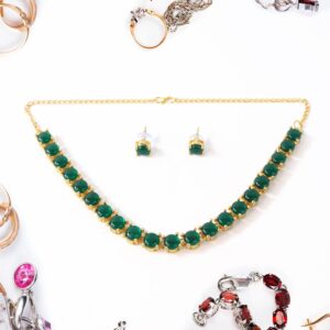 Crystal Necklace Jewellery set with Earrings For Girls