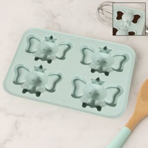 Silicone Cartoon Shape 4 Grid Ice Cube Tray for Fridge 1 Pc