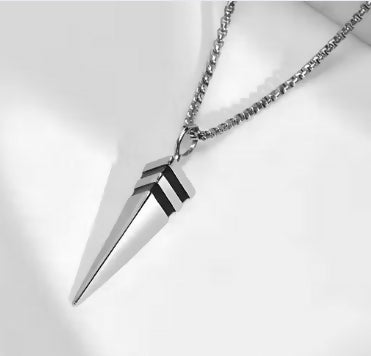 Modern Stainless Steel Triangle Pendant Necklace for Men