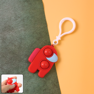 Pop-It Fidget Keychain Toy - (1 Pc / Mix Color)
