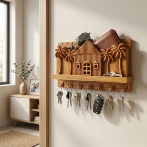 Key Holder Jungle Home Design with Palm Tree Accents for Home or Office Organization