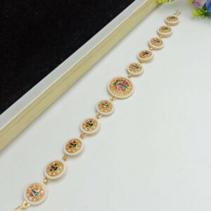 Gold-Plated Shishful with Multi-Color Meenakari Medallions