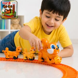 Squirrel Train Toy Set with Colorful Tracks and Interactive Train Cars