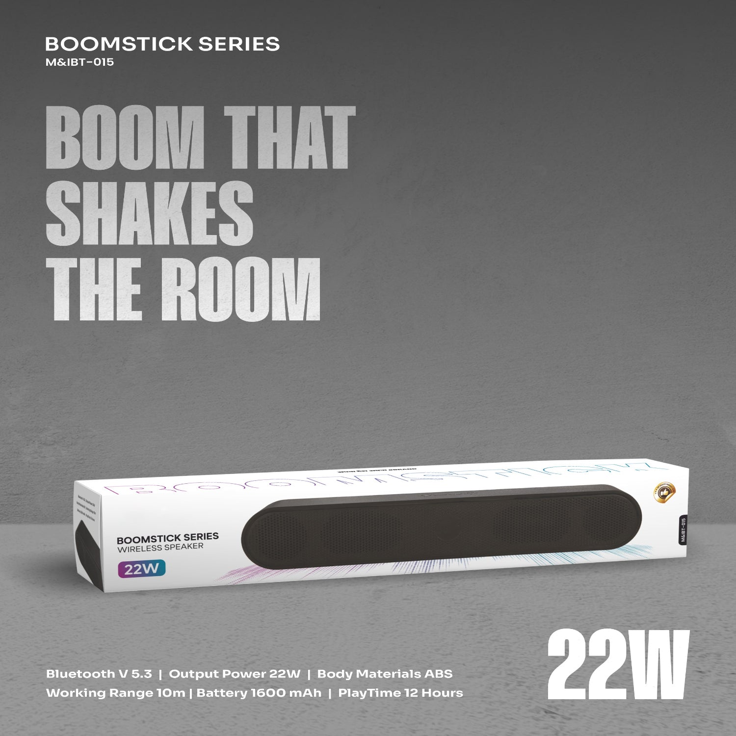 Boomstick Series 22W Wireless Soundbar Speaker (1 Pc)