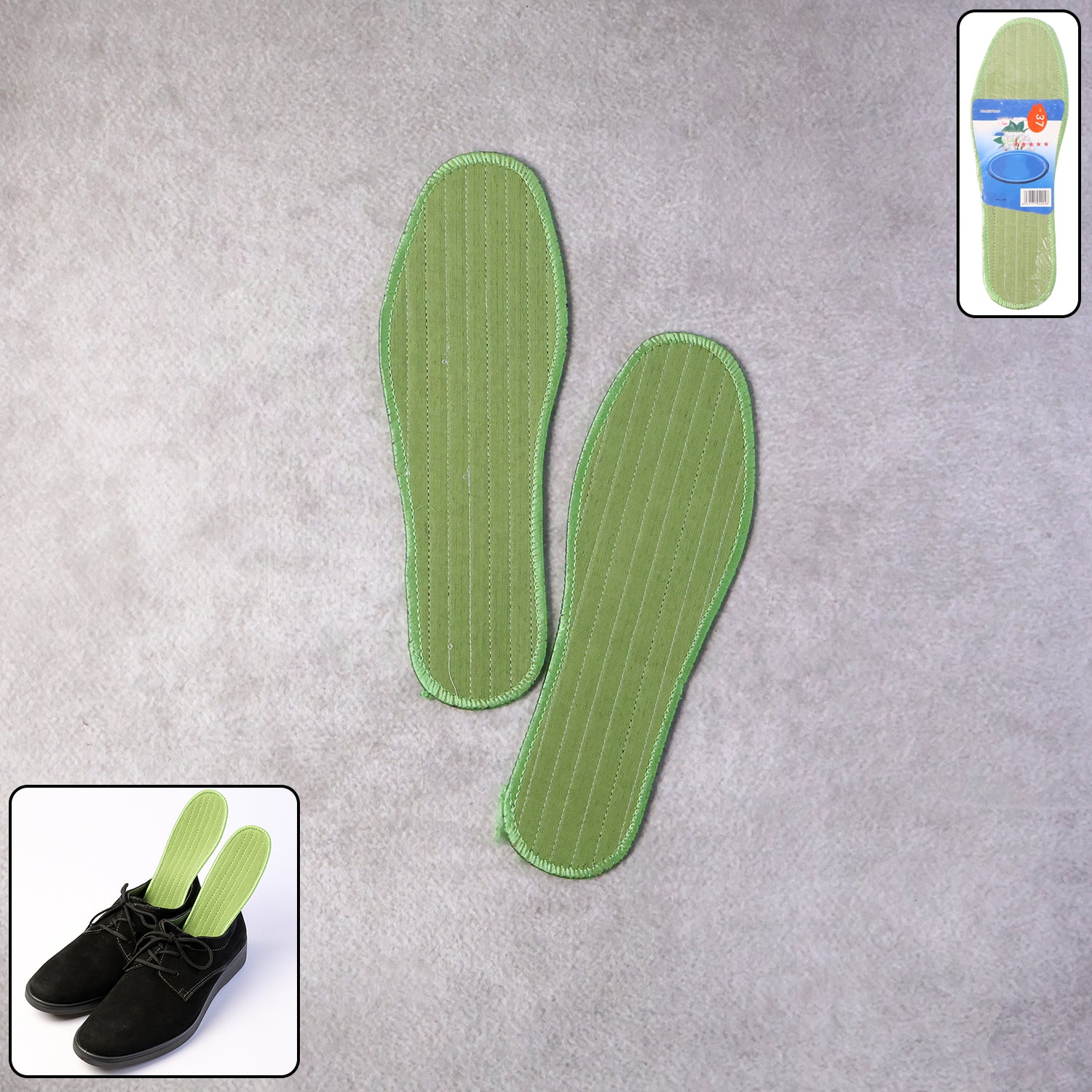 Premium Comfort Shoe Insoles for Daily Foot Support Size 37 (1 Pair / Mix Design)