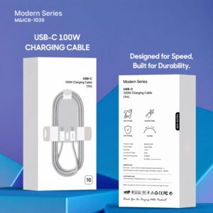 Modern Series 100W USB Type C Super Fast Charging Cable (1 Mtr)