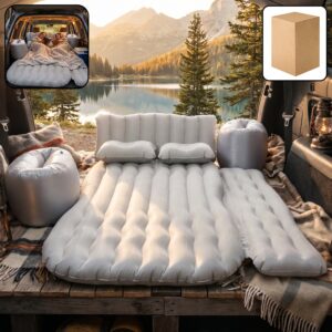 Portable Car Air Mattress Bed Set with 2 Pillows and Air Pump
