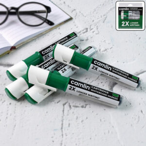 Camlin Cartridge Whiteboard Marker – Green Refillable Long-Lasting Markers (Pack Of 5)