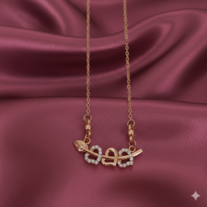 Rose Gold plated Interlocking Triple Heart Pendant Necklace For women and girls