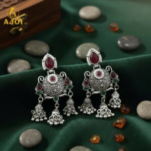 Premium Ethnic Ruby Chandbali Designer Earrings