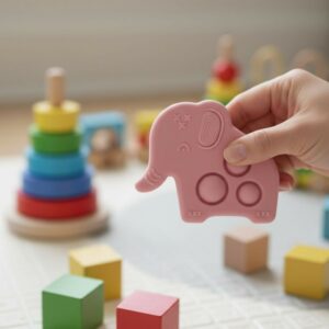 Baby Elephant Pop it Silicone Teether